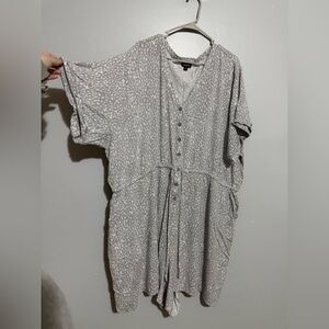 Torrid Gray Button-Front Jumpsuit